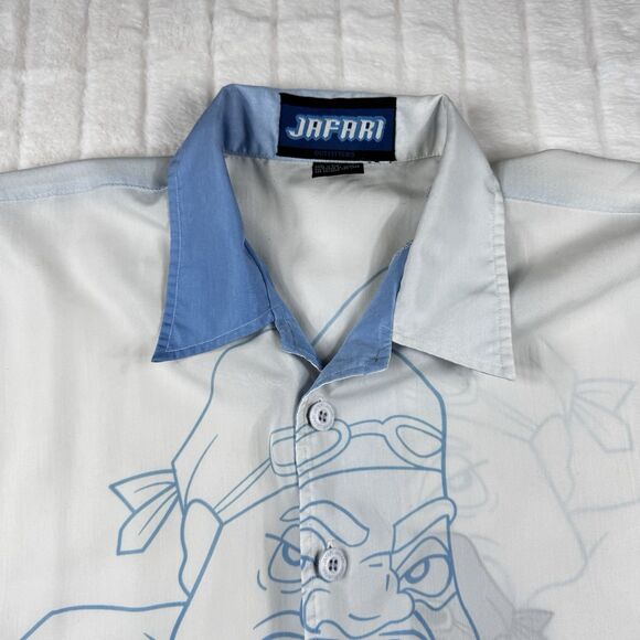 VTG Jafari Outfitters Fat Albert Cartoon Blunt Shirt Men's XL All Over Print SS - Picture 6 of 13